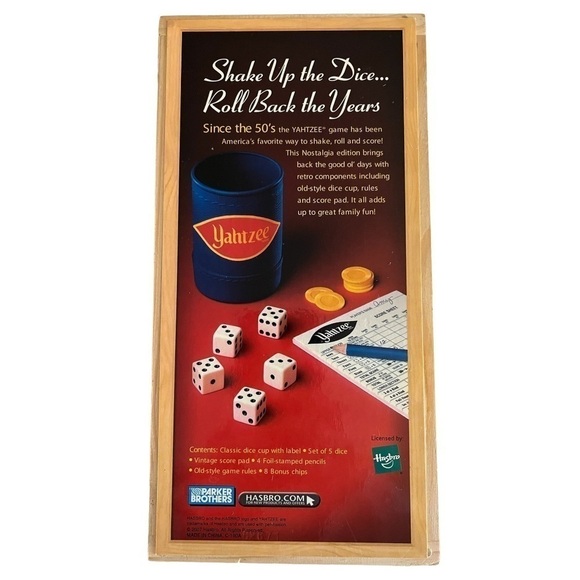 Classic Yahtzee Nostalgia Edition with Wooden Storage Box - Picture 3 of 5